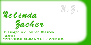 melinda zacher business card